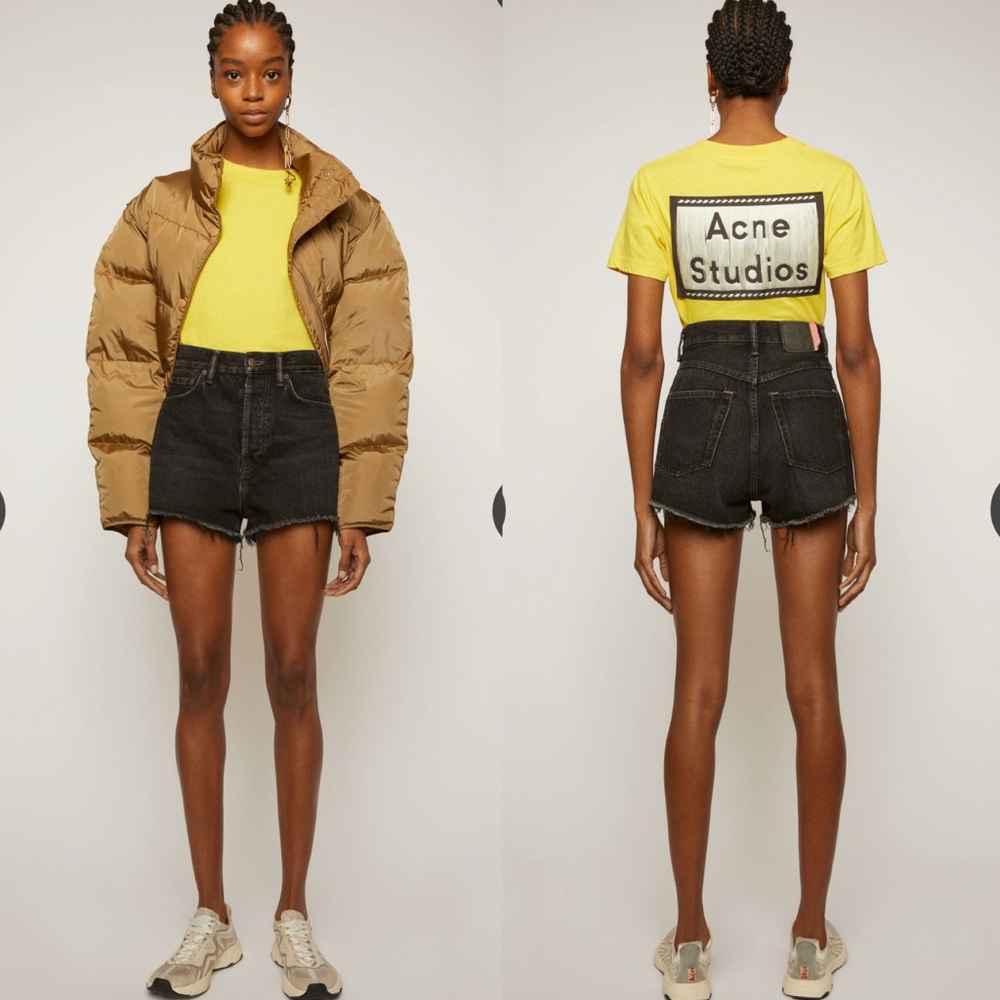 Acne Studios Bla Konst SIZE 25 black high rise denim shorts